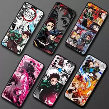 Черные силиконовые чехлы для телефонов Demon Slayer аниме для Xiaomi Redmi Note 11 10 Pro 9S 9 10S 8 7 8T K40 9A 9C 9T, модный чехол Redmi Note 11 4G