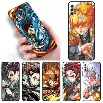 Demon Slayer Anime Case For Motorola G30 G60 G9 Play ONE Fusion G8 G50 E6s G82 Edge 20 Pro G Stylus 2021 Black Soft Phone Capas Moto G50