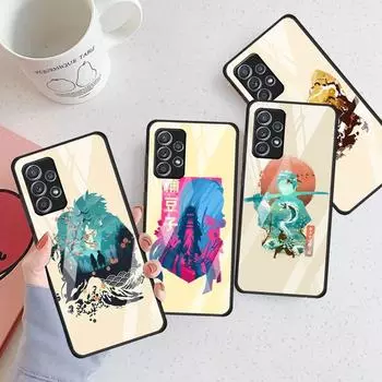 Чехол из аниме-стекла Demon Slayer для Samsung Galaxy A52 A71 A50 A51 A70 A21s A31 A72 A10 A12 A30 A22 5G Phone Cover Samsung A53 5G