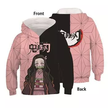 Demon Slayer Anime Kimetsu No Yaiba 3d Hoodie Men Women Pullover Tops Hooded Nezuko,S