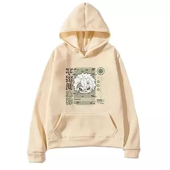 Demon Slayer Anime Pullover Shinazugawa Sanemi Graphic Print Hooded Men Women Manga Hoodie Casual Streetwear Harajuku Sweatshirt XS хаки