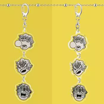 Demon Slayer Cartoon Keychain Anime Action Figures Kamado Tanjirou Nezuko Inosuke Hashibira Backpack Hanging Decoration Fan Gift