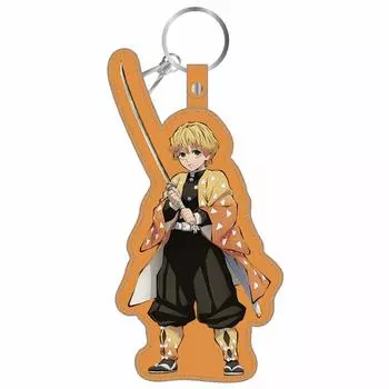 Demon Slayer Goods Faux Leather Print Keychain Agatsuma Zenitsu Zentsu T-KMTP-03