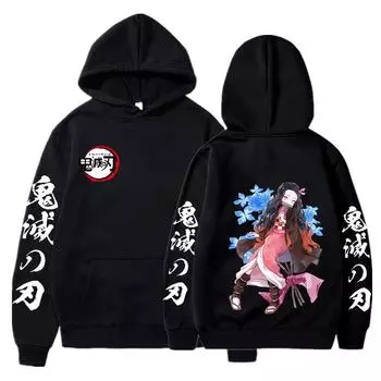 Demon Slayer Kamado Nezuko Cosply Hoodie Women Casual Streetwear Sweatshrit Kimetsu No Yaiba Boys Girls Hoody Pullover Hoodies XS белый