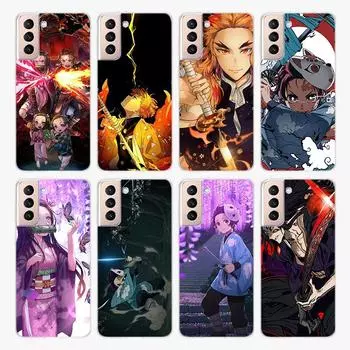 Demon Slayer Kimetsu No Yaiba для Samsung Galaxy S22 Pro S21 S20 FE Ultra S10 S10E Lite S9 S8 Plus S7 S6 Edge Мягкий чехол для телефона Samsung S22 Ultra
