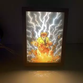 Demon Slayer Tanjirou Zenitsu Настольная лампа 3-цветный USB светодиодный ночник