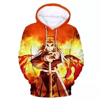 Demon Slayer Trend Pullover 3D Printed Sweatshirt Cosplay Anime Peripheral Comfortable Men s Sweatshirt Loose plus size L