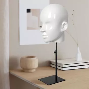 Демонстрационная голова для шляпы, манекен для мужчин, многофункциональная стойка для хранения шапок с основанием для укладки Matte White