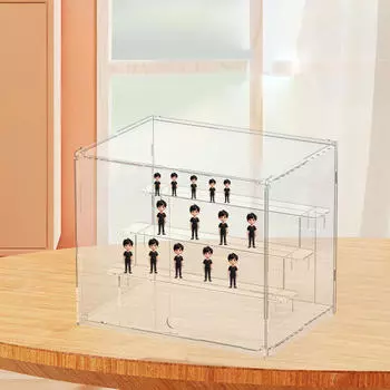 Демонстрационная коробка для коллекционных фигурок с тремя полками, прозрачная модель