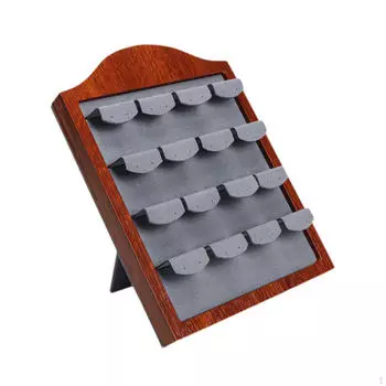 Демонстрационный стенд для продавцов, 12 пар ювелирных изделий из цельного дерева, продающих продавцов серый