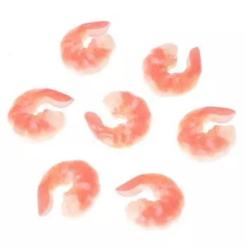 Демонстрация на рынке Пластиковые искусственные фигурки креветок Красные реалистичные креветки Поддельные очищенные креветки Фотореквизит