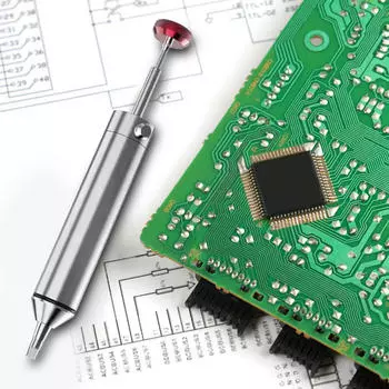 Демонтажный вакуумный насос для удаления припоя, алюминиевая термостойкая силиконовая насадка, длина 15 см