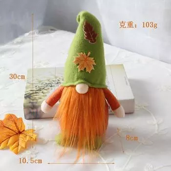 День Благодарения Осенняя Кукла Креативный Гном Безликая Кукла Украшение Праздник Урожая Подарки E3-9 green
