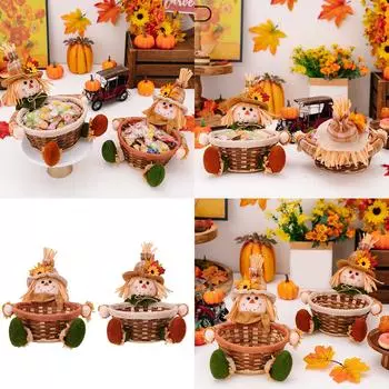 День благодарения Сезон урожая Пугало Корзина конфет Контейнер для хранения сладостей и шоколада Стильное украшение для дома men