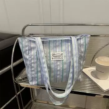 День Дофамин полосатая холщовая сумка жилет сумка большой емкости подмышечная сумка летняя фея ученический класс портативный розовый