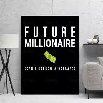 Деньги Ключ Миллионер Успех Ешь Сон Инвест Плакаты HD Картинки Холст Настенное Искусство Домашний Декор Картины Подростковая Спальня Украшения 21*30cm