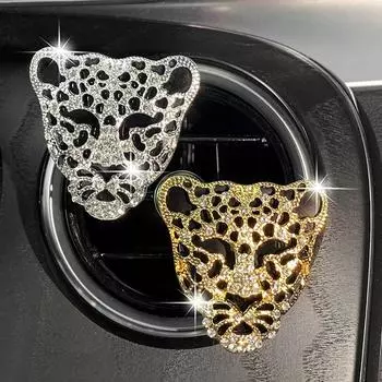 Деньги Леопард Роскошь Бриллиант Автомобильный Кондиционер Выход Духи Авто Духи Авто Аксессуары Для Интерьера Женский Аромат Клип золотой