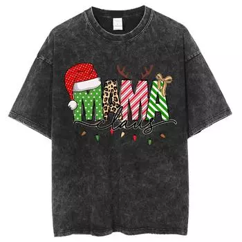 День матери Мама Принт Письмо Женская стираная футболка Летняя распродажа Оверсайз Короткий рукав Унисекс Минималистичный топ S