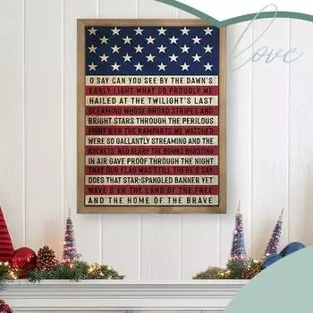 День Независимости Домашний Настенный Флаг Настенный Флаг Патриотическое Украшение Деревянные Изделия One Size