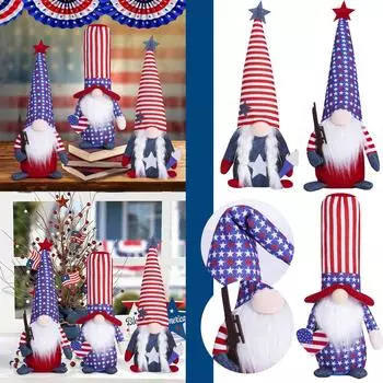 День независимости Кукла гном Гномы ручной работы Плюшевые украшения Безликие украшения куклы One Size