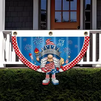 День независимости полукруглый флаг мультфильм гном наружное украшение с ногами One Size