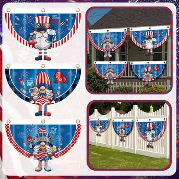 День независимости полукруглый флаг мультфильм гном наружное украшение с ногами One Size