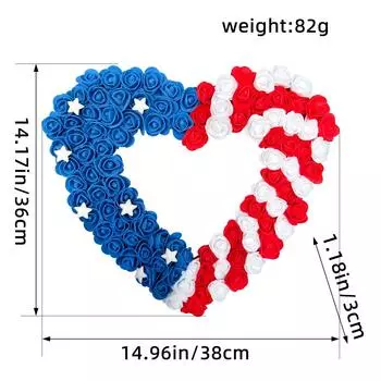 День независимости венок из роз ПУ на дверь, украшения на День независимости, семейный праздничный наряд, реквизит W3-3 love model