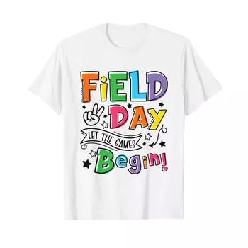 День поля 2025 Пусть игры начнутся Футболка для учителей День поля S белый