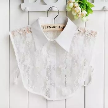 День Роза кружево поддельный воротник рубашка хлопок универсальный кружевной свитер рубашка воротник поддельный воротник