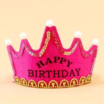 День рождения 1 шт. Новый блеск, роман, блестящая вечеринка, подсветка, детский душ, KingPrincess, дети, светодиодная красивая юбилейная корона, шляпа, ювелирные изделия Princess красный
