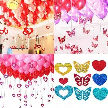 День рождения DIY Свадебная вечеринка 50 шт./компл. подвеска с блестками в форме сердца украшения-бабочки 100 шт./1 компл. 11