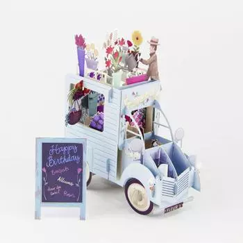 День Рождения Фестиваль Цветок Автомобиль Плавающая Бумага Приглашения Поздравительные Открытки 3D Лазерная Резка Ручная Резьба 1 Шт. Подарочная Открытка