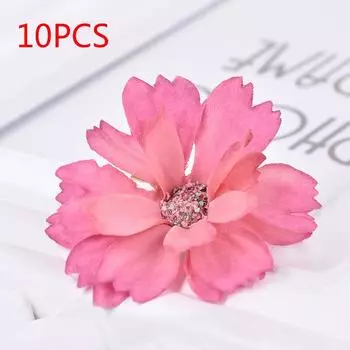 День рождения, многослойная свадьба, популярная DIY цветочная головка, шелковый шестилепестковый цветок, высокое качество, 10 шт./компл., украшение для дома, искусственные цветы 7