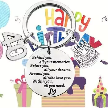 День рождения Подарки на день рождения Брелок Торт Подвеска Подарок на день рождения Брелок Друзья 60th