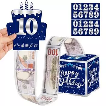 День рождения подарочный футляр для денег, сюрприз, взрывной денежный мешочек с тягой