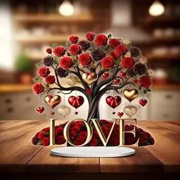День святого Валентина Акриловое розовое дерево Ловец солнца Свидетель любви Декоративные цветы One Size