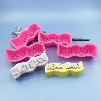 День святого Валентина Английский Слоган Свеча Силиконовая Форма DIY 3D Буква Волнистые Благовония Свеча Мыло Подарки Форма Смолы Форма Домашний Декор
