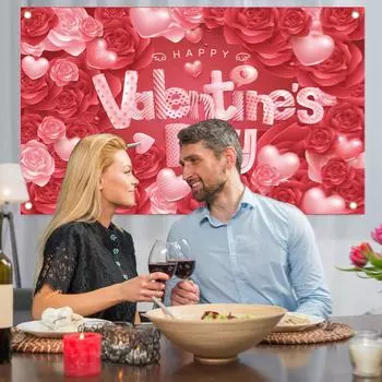 День святого Валентина Баннер Фон Ткань Украшения Съемка Фон Подвесная Ткань 1 шт. One Size