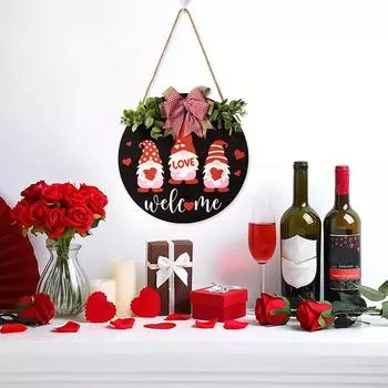 День святого Валентина бант декоративные имитация зеленых растений настенные двери подарочные украшения деревянные домашние вечеринки подвесные украшения