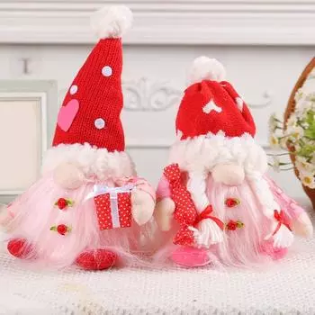 День святого Валентина Безликий гном в светящейся шляпе Украшения ручной работы в виде гнома Подарок ручной работы Праздничные украшения в виде эльфа