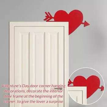День святого Валентина Деревянная дверная рама Украшение Подвеска Праздничная атмосфера Декор Реквизит Украшение Уголка Домашней Двери Наклейка На Стену One Size