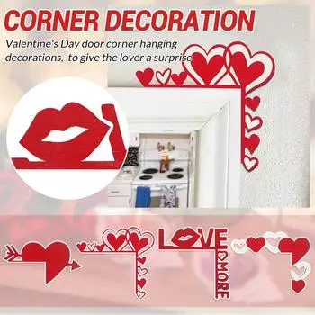 День святого Валентина Деревянная дверная рама Украшение Подвеска Праздничная атмосфера Декор Реквизит Украшение Уголка Домашней Двери Наклейка На Стену One Size