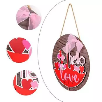 День святого Валентина Деревянный венок Романтический венок фестиваля Циси Подвесной декор для двери торгового центра Окно X2-27 umbrella wooden card