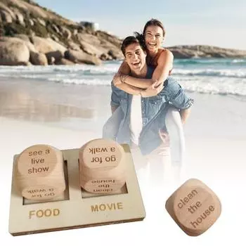 День святого Валентина Игра в кости для свиданий на ночь Игра в кости для взрослых Еда Решатель игр в кости Рождественские подарки для пар Ужин Решение игральных костей 2Grids