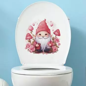 День святого Валентина Карликовая роза Туалетный столбик Ванная комната Украшение ванной Декоративные настенные наклейки 29*29CM/fun-m16