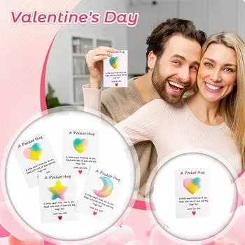 День святого Валентина Карманное сердце для объятий с поздравительными открытками, Подарки для отношений на расстоянии, Подарки для парня, девушки, Я люблю тебя, Подарок для него и ее One Size