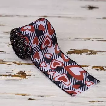 День святого Валентина Красочная лента с принтом сердечек для подарочной упаковки и рукодельных украшений Valentine Ribbon A