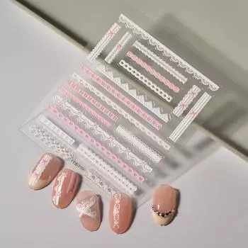 День святого Валентина кружевная лента-бабочка кружевная наклейка для ногтей поставляется с клейкой бумагой для украшения ногтей наклейки для маникюра