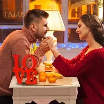 День святого Валентина LOVE Настольная табличка Деревянное любовное письмо Украшение рабочего стола Домашний офис Красный блок любви Домашняя вечеринка Свадьба Годовщина Украшение красный