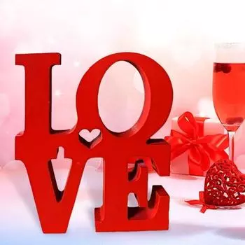 День святого Валентина LOVE Настольная табличка Деревянное любовное письмо Украшение рабочего стола Домашний офис Красный блок любви Домашняя вечеринка Свадьба Годовщина Украшение красный